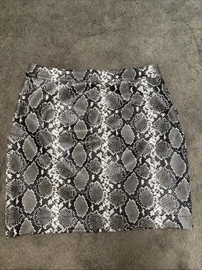 Thread & Supply Snake-Print Mini Skirt — Black & White